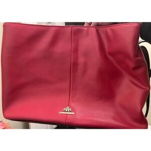 Rowallan Of Scotland Shoulder Bag Crossbody Strap Womens Pink Brown Leather